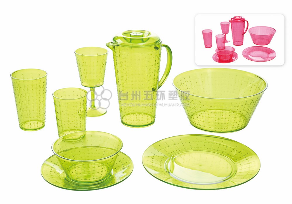 Green Clear PP Plastic picnic set