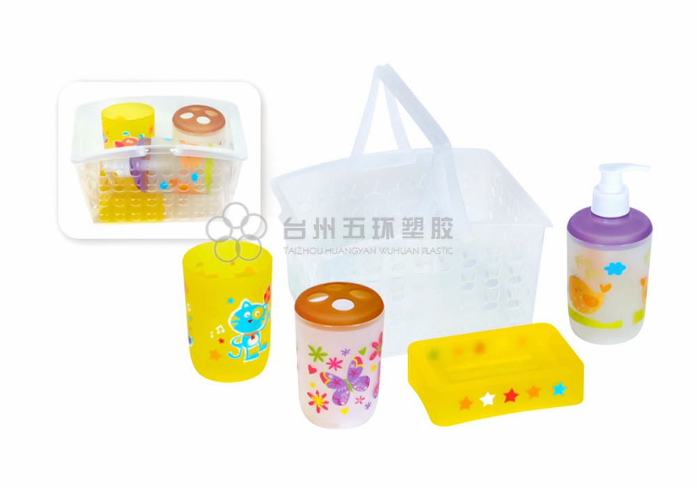 Plastic printed Bathroom Set