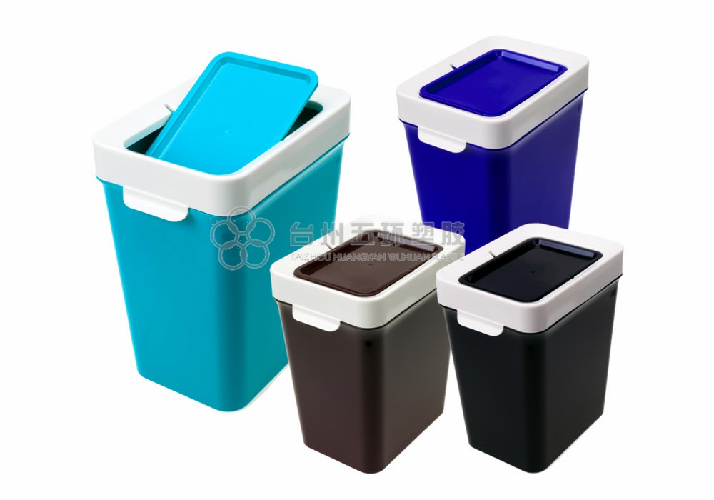 Rectangular household dustbin with cover