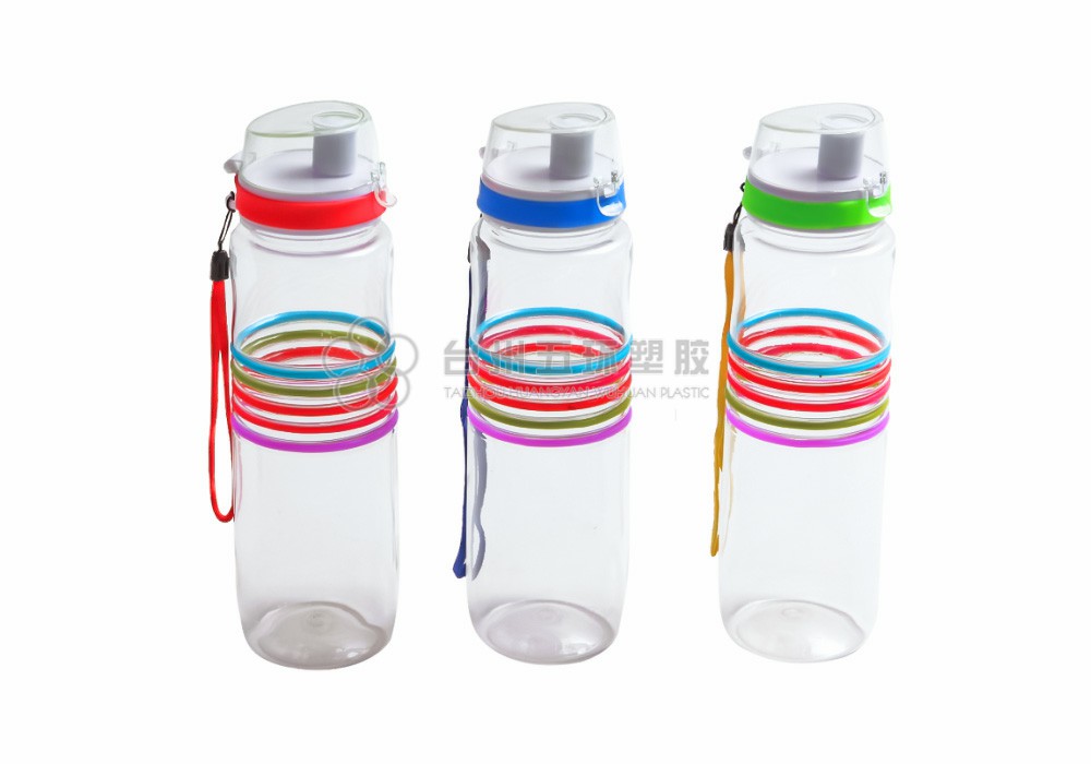 plastic sport drink water bottle with flip lid