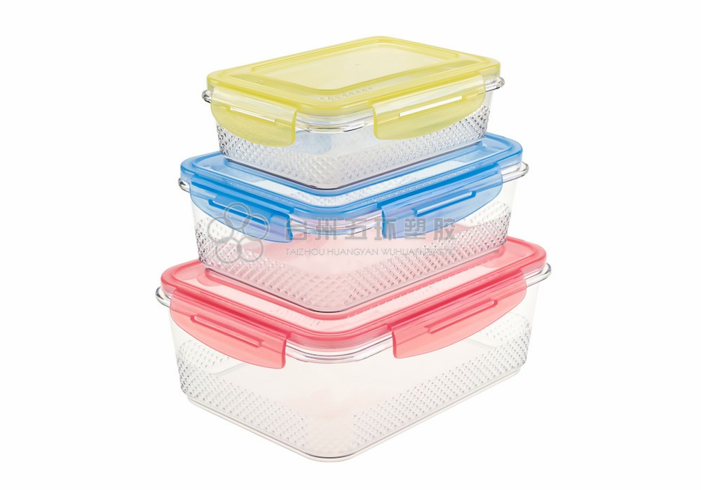 plastic 3 pcs containers with lids for food storage