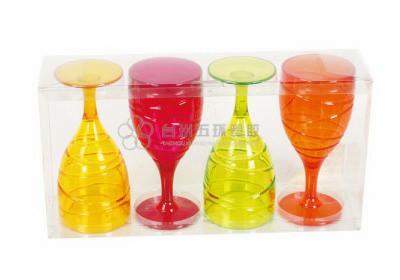 4pcs plastic wine goblets set