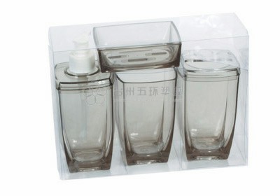 plastic clear Lotion Soap Dispenser bathroom set