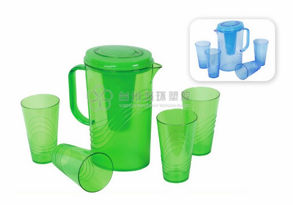 plastic pitcher with cups